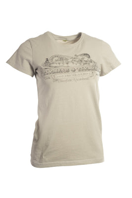 Thomas & Thomas Rods & Accessories - Thomas and Thomas women's vintage Greenfield, MA short sleeve tee tin cup color.