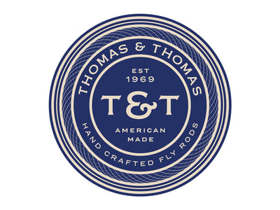 Thomas and Thomas round blue and white decal.